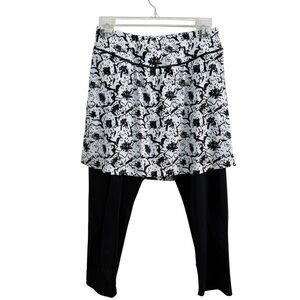 Anivivo Black and White Skirted Capri Leggings
